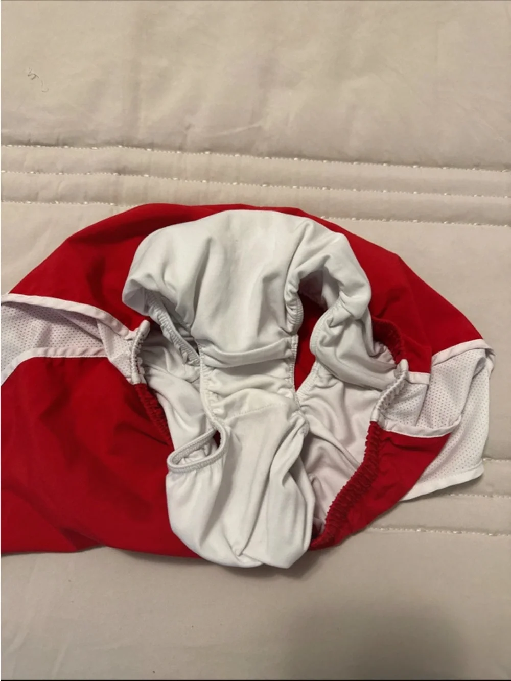 Nike Red & White Girls' Athletic Shorts